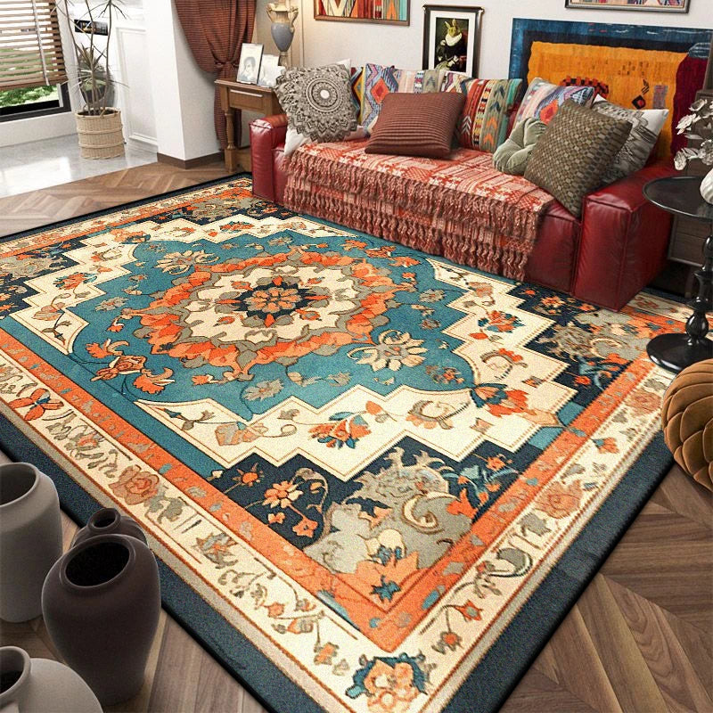Navak Carpet Retro American Style Persia Carpet Living Room Decoration Coffee Table Area Floor Mat Non-slip Bedroom Cloakroom Washable Rugs