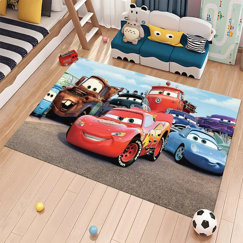 Navak Carpet Daily Picks Autobahn-Auto-Bodenteppich, McQueen-Cartoon-Auto-Teppich für Kinderzimmer-Dekoration, minimalistische Spielmatte für Kinderzimmer, Geschenkideen