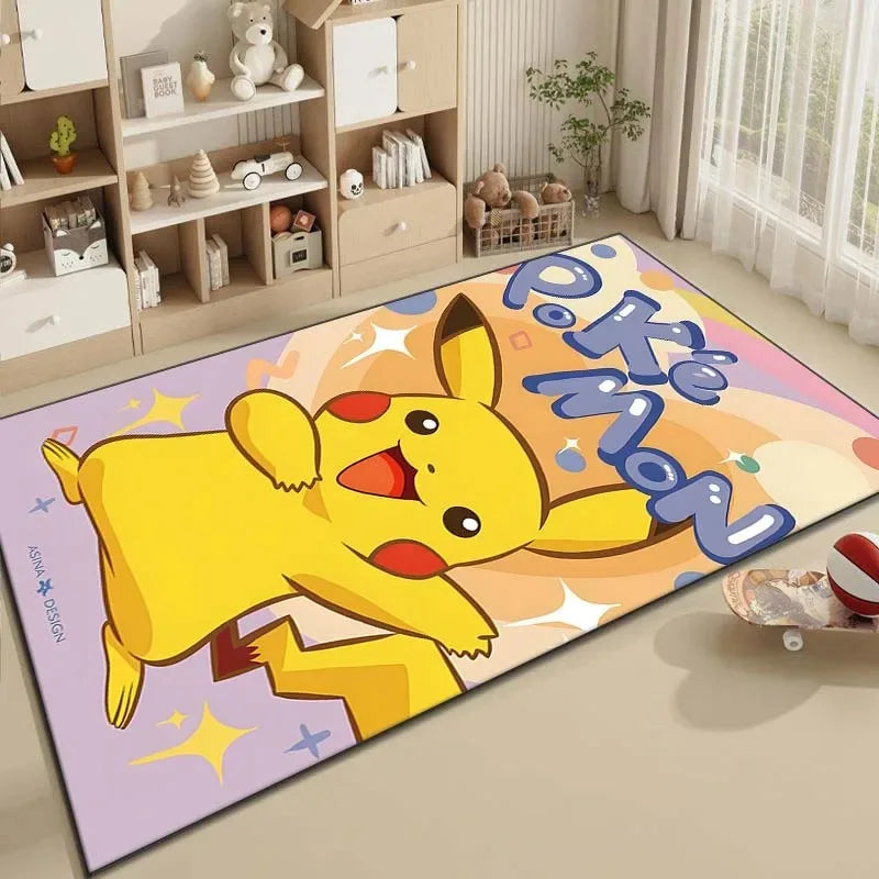 Navak Carpet Daily Picks New Cartoon Pokemon Pikachu Rug Living Room Bedroom Carpet Bedside Bathroom Floor Mat Area Rug Kid's Room Home Decor