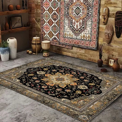 Navak Teppich Persischer Amerikanischer Retro-Teppich Große Fläche Wohnzimmer Dekoration Zuhause Ethnischer Stil Schlafzimmer Teppich Garderobe Lounge Weiche Matte Waschbar