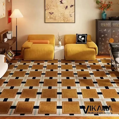 Navak Carpet Exclusive Picks Schlingenflor-Teppich, leicht, luxuriös, kariert, für Wohnzimmer, Schlafzimmer, Sofa, großer Teppich, rutschfest, waschbar, Heimdekoration