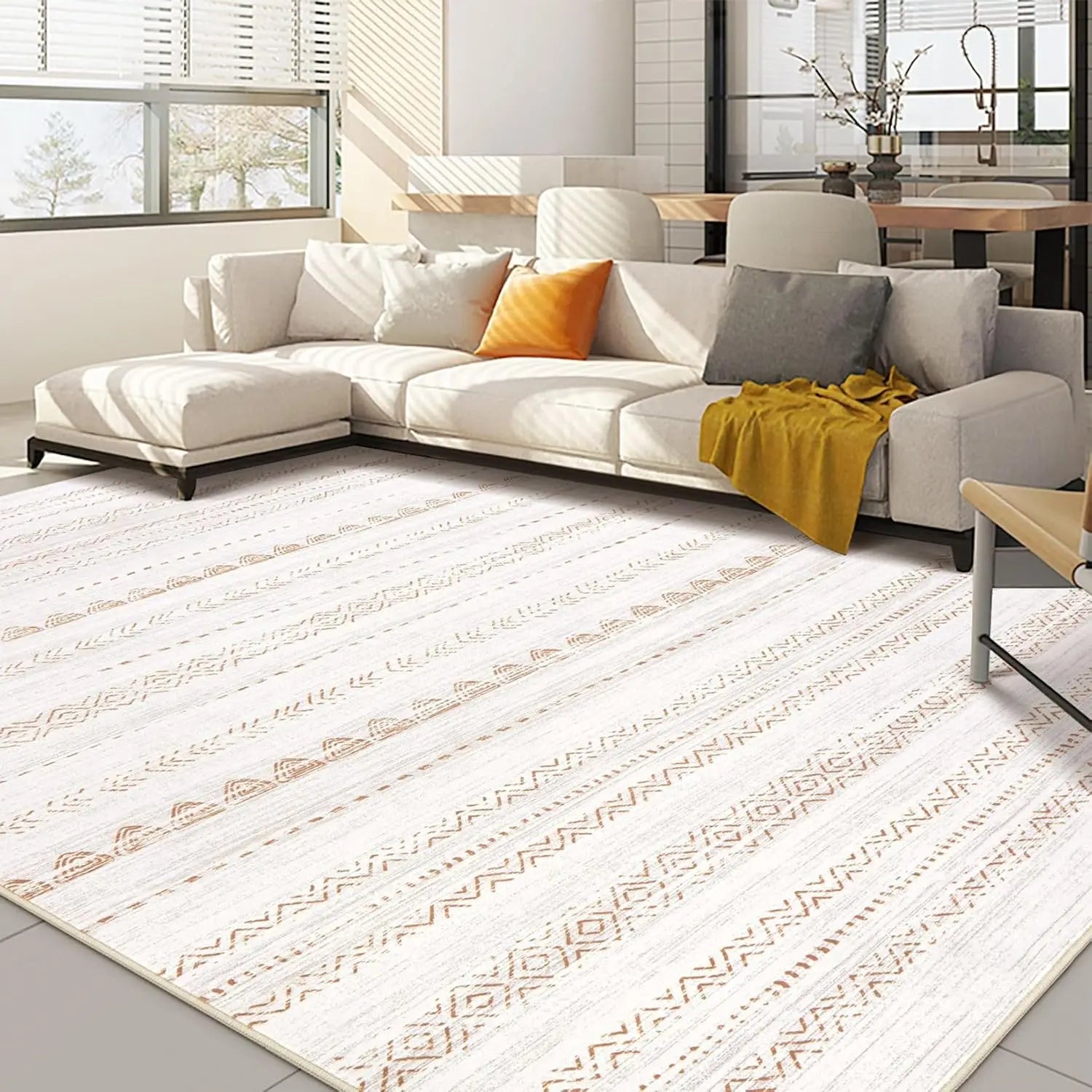 Navak Teppich, Bohemian-Teppich, marokkanischer Bauernhaus-Teppich, neutraler Wind, Anti-Verschmutzung, Innenteppich, Zuhause, Schlafzimmer, Esstisch, Büro, Zimmerdekorationsmatte