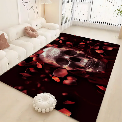 Navak Teppich Dark Horror Skull Anime Bodenteppich Nordischer Stil Home Fußmatte Badezimmer-Toilettenmatten Schlafzimmer Nachttischmatten