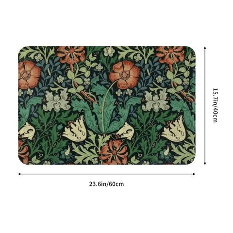 Navak Teppich Custom William Morris Compton Floral Jugendstil Muster Fußmatte Bad Tür Bodenmatte Textil Muster Toilette Teppich Teppich Footpad