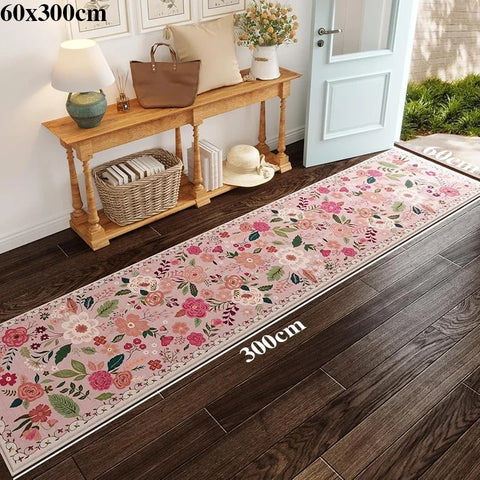 Navak Teppich, Flurteppich, Laufsteg, langer Teppich, maschinenwaschbar, faltbar, rutschfest, Bodenmatte, Frühlingsblumen, Heimdekoration, Teppiche für Wohnzimmer