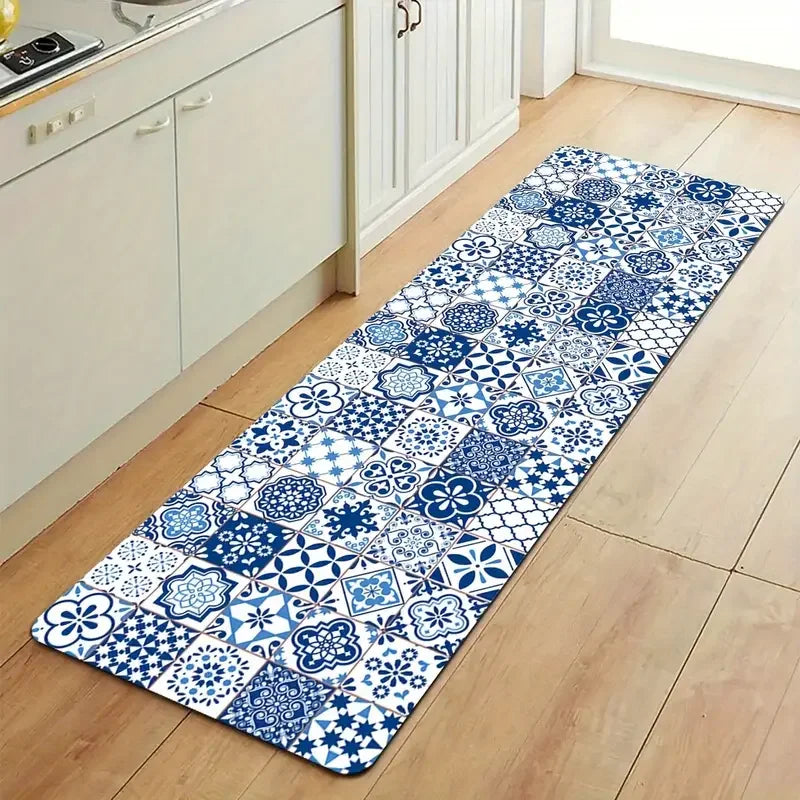 Navak Teppich, modern, blau, Keramikfliesen, Küchenbodenmatte, Dekor, Küche, Flur, Balkon, Teppich, Waschküche, Matte, Badezimmer, rutschfeste Fußmatte, Dekor