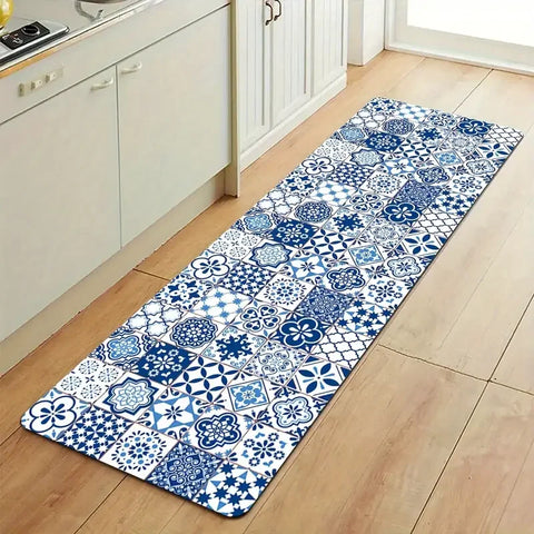 Navak Teppich, modern, blau, Keramikfliesen, Küchenbodenmatte, Dekor, Küche, Flur, Balkon, Teppich, Waschküche, Matte, Badezimmer, rutschfeste Fußmatte, Dekor