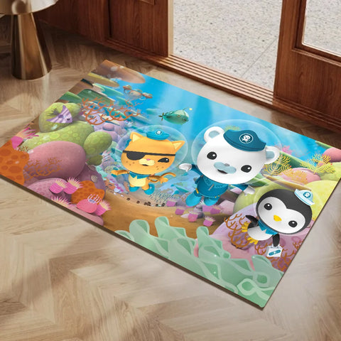 Navak Carpet The Octonauts Cartoon-Fußmatte, waschbar, rutschfest, für Wohnzimmer, Sofa, Stühle, Bereichsmatte, Küche, WC-Teppich