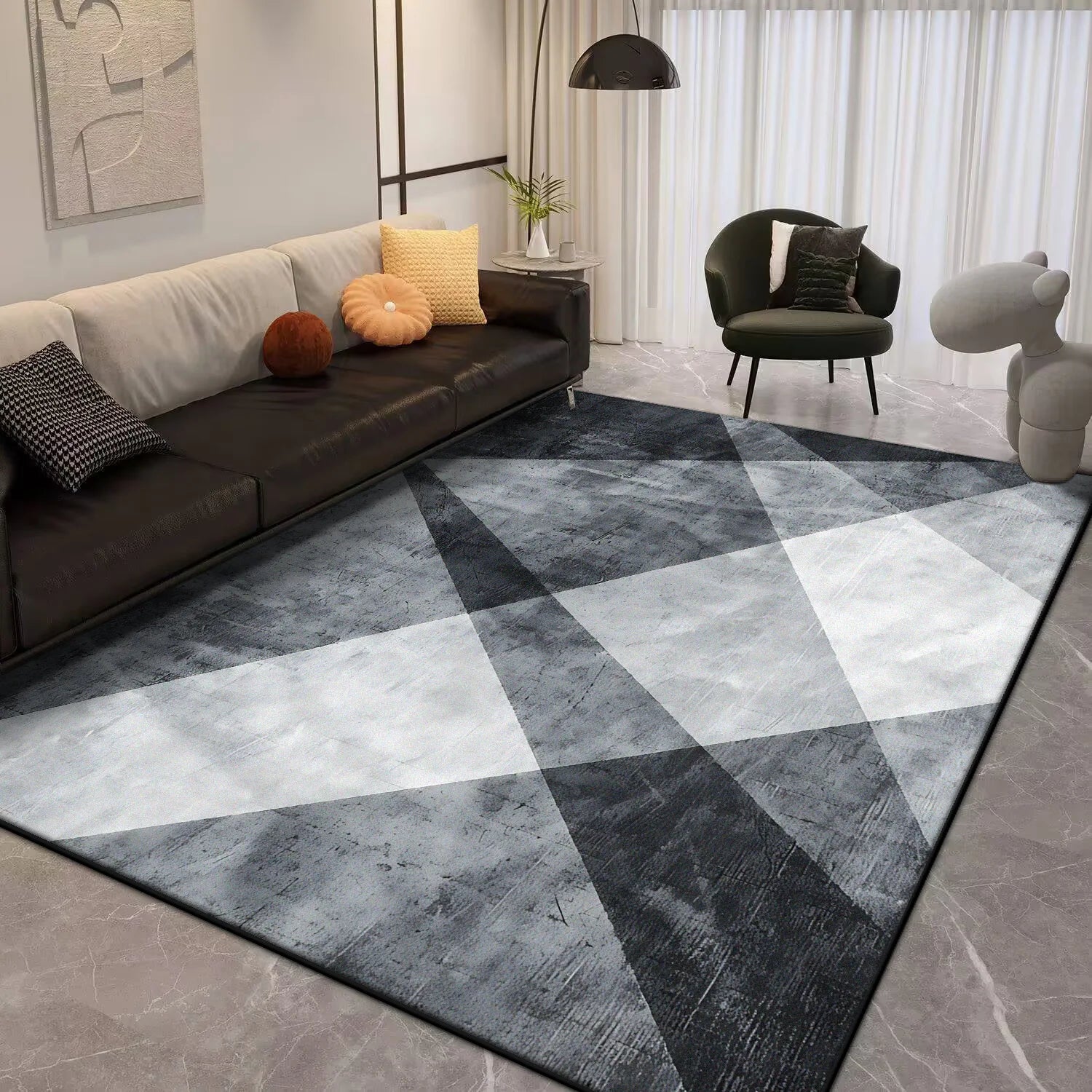 Navak Teppich, moderner geometrischer Teppich, Wohnzimmer, luxuriös, 160 x 230, große Teppiche für die Schlafzimmerdekoration, weiche, rutschfeste Bodenmatte für Kinderzimmer