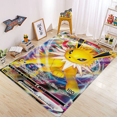 Navak Carpet Daily Picks Pikachu Charizard Gengar Kartenspiel-Thementeppich für Schlafzimmer, Bodenmatte, Wohnzimmer, E-Sportzone, stilvolles Dekor, Willkommensteppich