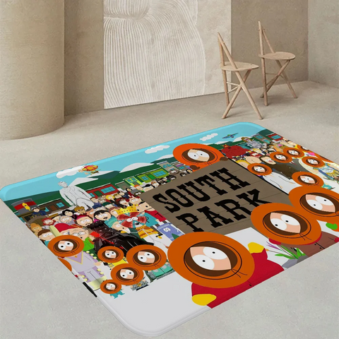 Navak Carpet Amine S-South Cartoon P-Park Fußmatte, waschbar, rutschfest, für Wohnzimmer, Sofa, Stühle, Fußmatte, Küchenfußmatte, Teppich