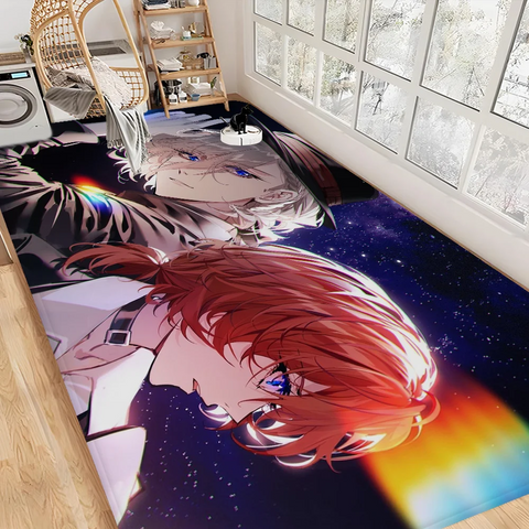 Navak Carpet Bungo Stray Dogs Zimmermatten Retro Multiple Choice Wohnzimmer Küchenteppich Rutschfester Willkommensteppich