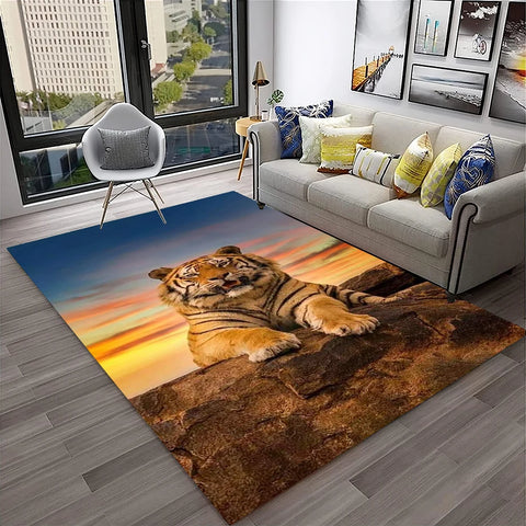 Navak Carpet 3D-Traumtiger, Tier-Cartoon-Teppich für Zuhause, Wohnzimmer, Schlafzimmer, Sofa, Fußmatte, Dekoration, Kinderspielbereich, rutschfeste Bodenmatte