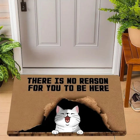 Navak Carpet Fußmatte mit süßem Katzen-Aufdruck, Willkommens-Fußmatte, rutschfest, maschinenwaschbar, für Wohnzimmer, Schlafzimmer, Badezimmer, Küche und Wäschevorleger