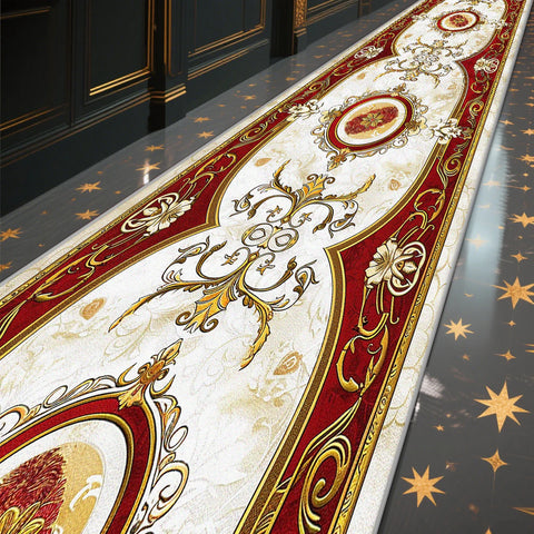 Navak CarpetLuxury Marmor-Korridor-Teppich, Hotelflur-Läufer, Dekorationsteppiche, Wohnzimmer-Gang, waschbar, rutschfeste Bodenmatte, anpassbar