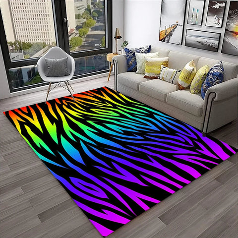 Navak Carpet Exclusive Picks Waschlappen-Teppich, Zebra-Streifen-Teppich, weich und gemütlich, stumm, für Schlafzimmer, Wohnzimmer, Garderobe, Sofa, Nachttisch, Dekoration, Heimdekoration