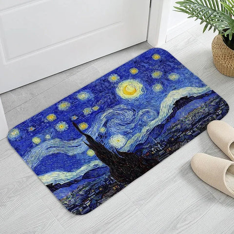 Navak Teppich MINOSO Van Gogh Kunst Fußmatte Ölgemälde Stil Teppich Bodenmatte Willkommensmatte Türmatte Eingang Küche Teppich Outdoor Teppich Anime Teppich