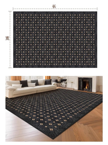 Navak Carpet Retro Style Living Room Decoration Carpet Large Area Rugs for Bedroom Washable Bedside Soft Floor Mat Anti-slip Cloakroom Rug