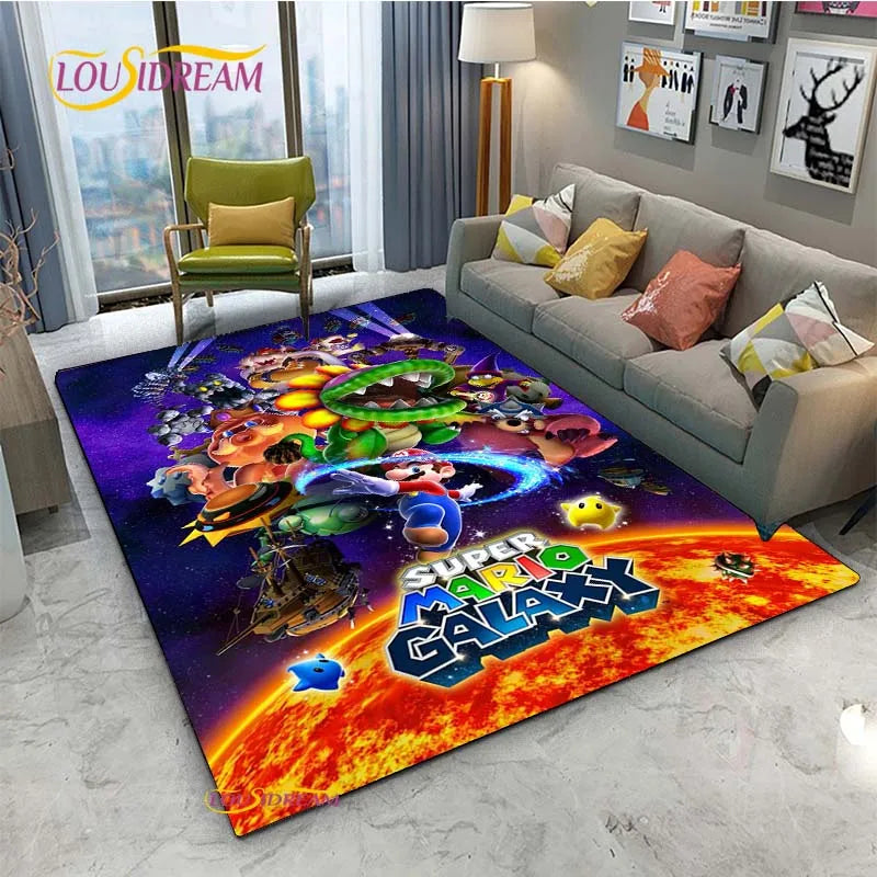 Navak Teppich Mario Cartoon Anime Teppich für Wohnzimmer Schlafzimmer Niedliche Teppiche Tisch Küchentür Kinder Rutschfeste Fußmatten Alfombra Geburtstagsgeschenk