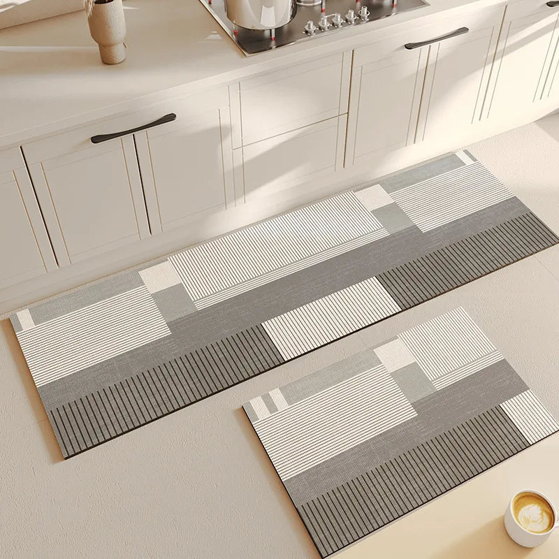 Navak Carpet Anti-Rutsch-Küchenbodenmatte, Wasserabsorbierender Teppich, Teppich mit modischem Muster, Multifunktionale Türmatte, Badezimmerbodenmatte