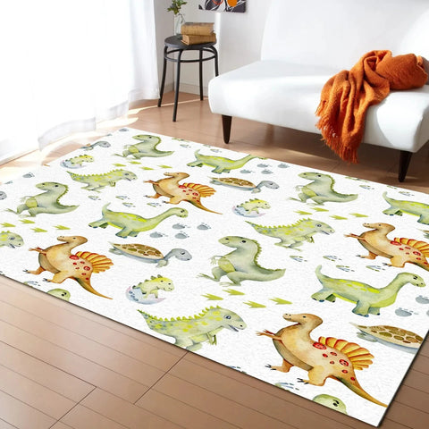 Navak Teppich, Cartoon-Dinosaurier-Teppich, Dino-Teppich, rutschfeste Dinosaurier-Bodenmatte für Spielzimmer, Klassenzimmer, Kinderzimmer-Dekor, Krabbelmatte für Kinder