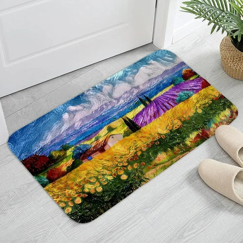 Navak Teppich MINOSO Van Gogh Kunst Fußmatte Ölgemälde Stil Teppich Bodenmatte Willkommensmatte Türmatte Eingang Küche Teppich Outdoor Teppich Anime Teppich