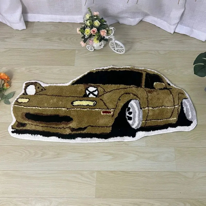 Navak Carpet Fashion Rennwagen-Teppiche, weicher Tufting-Sportwagen-Teppich, Wohnzimmer, Schlafzimmer, Heimdekoration, rutschfeste Bodenmatte, Nachttischunterlage, Dropship