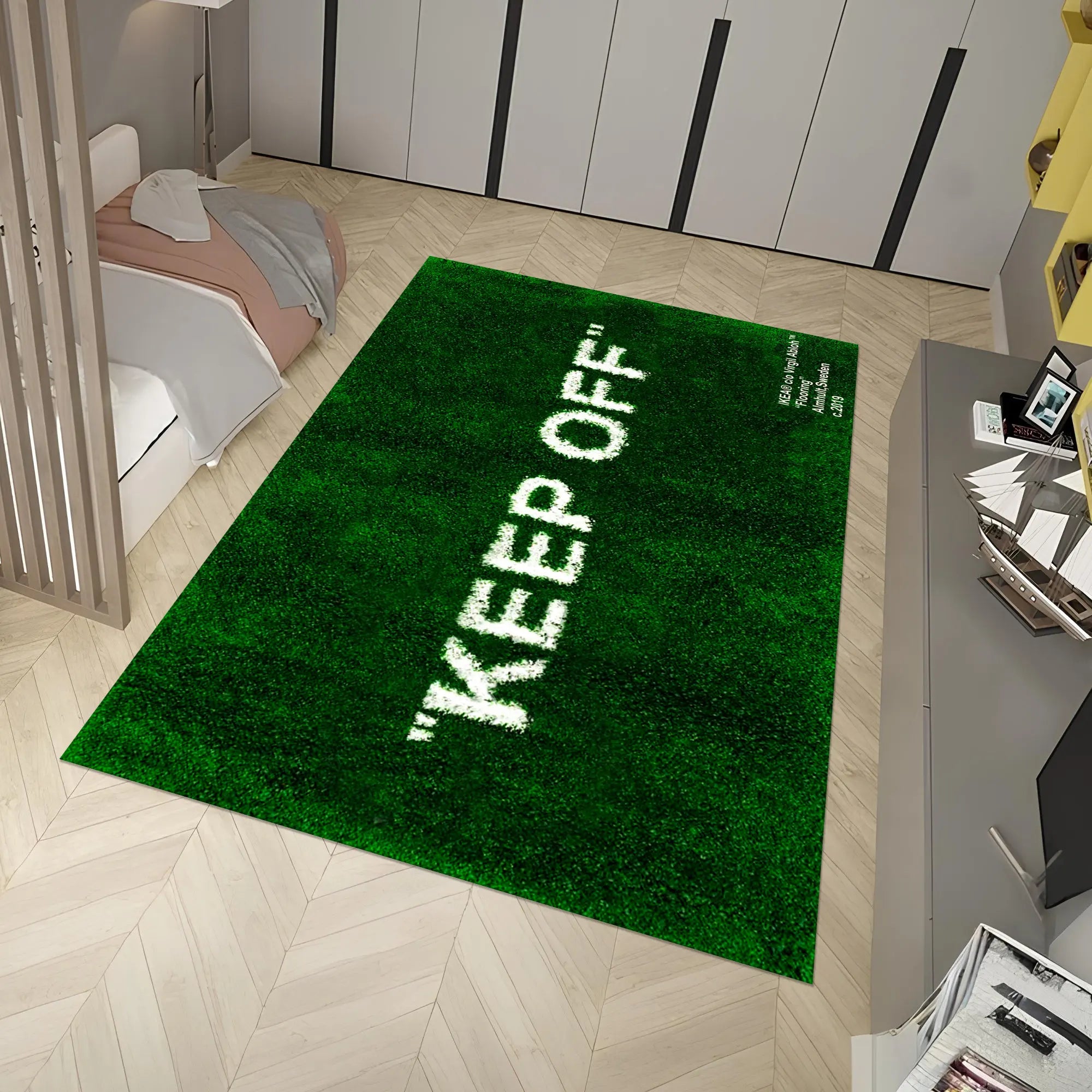 Navak Teppich Keep Off Teppich Grüner Teppich Grasmuster Teppich Moderner Teppich Läufer Teppich Home Decor Bereich Teppich Ästhetischer Teppich Teppiche für Wohnzimmer