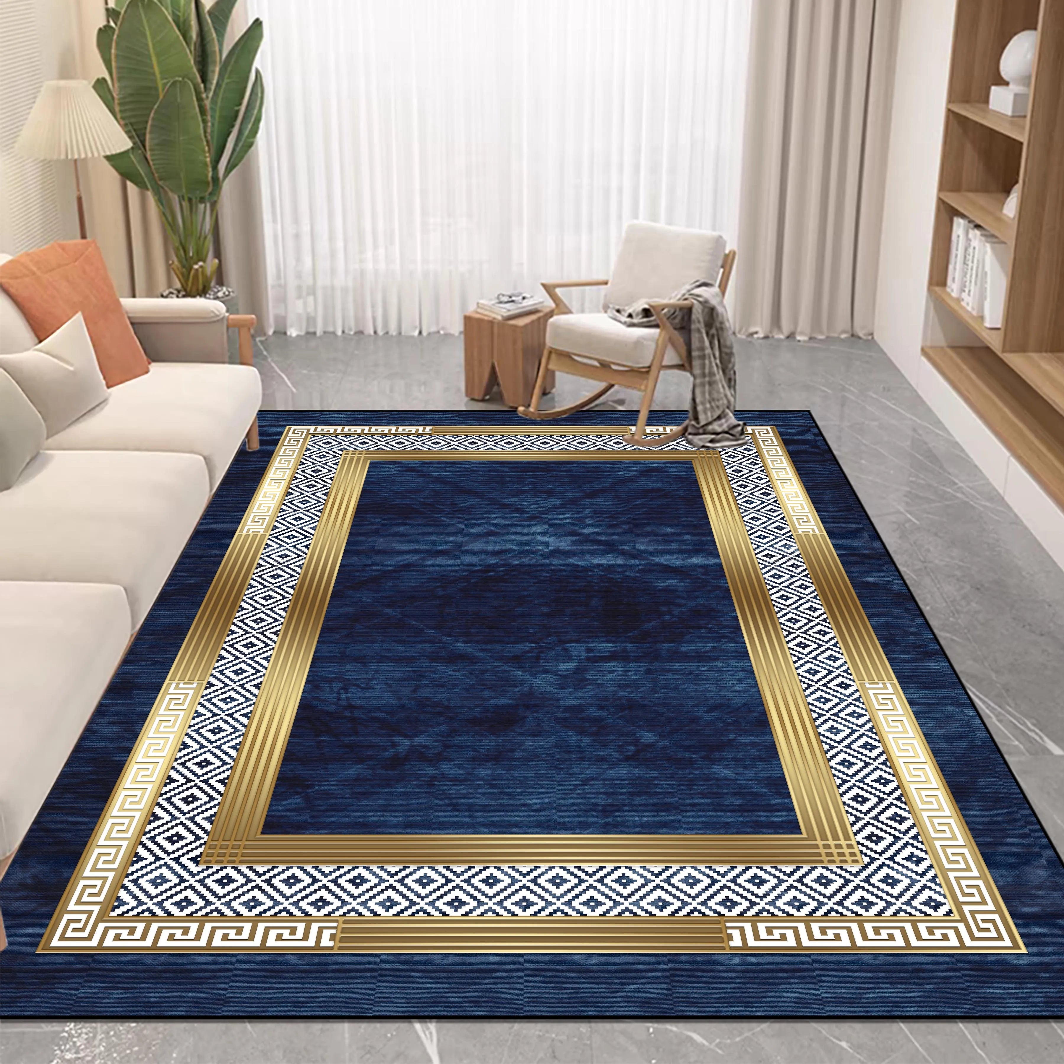 Navak-Teppich, nordischer Luxus-Teppich im Wohnzimmer, leicht zu reinigen, saugfähig, weiche Matte, rutschfeste Lounge-Dekor-Teppiche, große Zimmer-Fußmatten