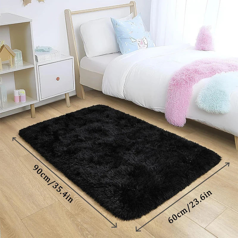 Navak Carpet Exclusive Picks Luxuriöser schwarzer Plüschteppich mit großer Fläche für Wohnzimmer, Schlafzimmer, flauschiger Teppich, zotteliger weicher Nachtvorleger, kleine Badezimmer-Bodenmatte
