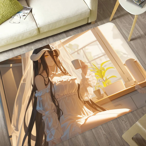 Navak Teppich Gamer Albedo Anime Sexy Girls Bodenmatte Nordischer Stil Home Fußmatte Badezimmer-Toilettenmatten Schlafzimmer Hotel Dekor Matte