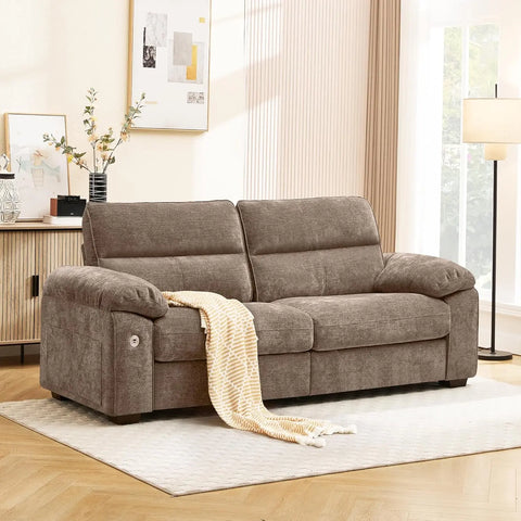 Navak Carpet 92" Modernes Sofa für das Wohnzimmer, tiefe Sitzfläche aus Chenille mit Schnellladeanschluss und abnehmbaren, waschbaren Kissen, Kissen-Armlehne