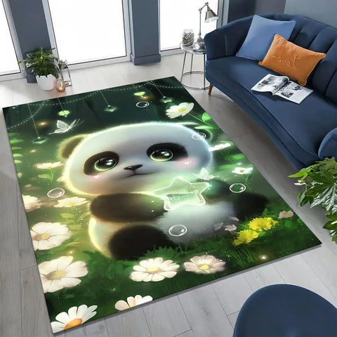 Navak Carpet 2026 New Dream Panda Niedlicher Cartoon-Kunst-Teppich für Schlafzimmer, Wohnzimmer, Sofa, Zuhause, Fußmatte, Dekor, große rutschfeste Bodenmatte für Kinder zum Spielen, Geschenk