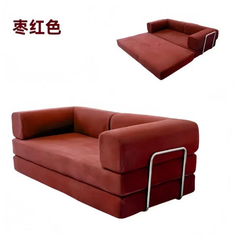 Navak Carpet Italienisches minimalistisches Retro-High-End-Cord-Wohnzimmersofa, komprimiertes Sofa, Schlafsofa, faltbar, waschbar, anpassbar