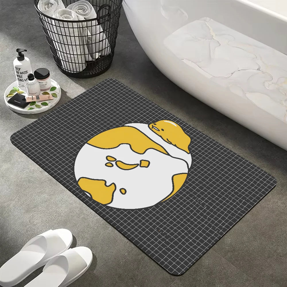 Navak Carpet G-Gudetama L-Lazy Egg Floor Mat INS Style Soft Bedroom Floor House Laundry Room Mat Anti-skid Bedside Area Rugs