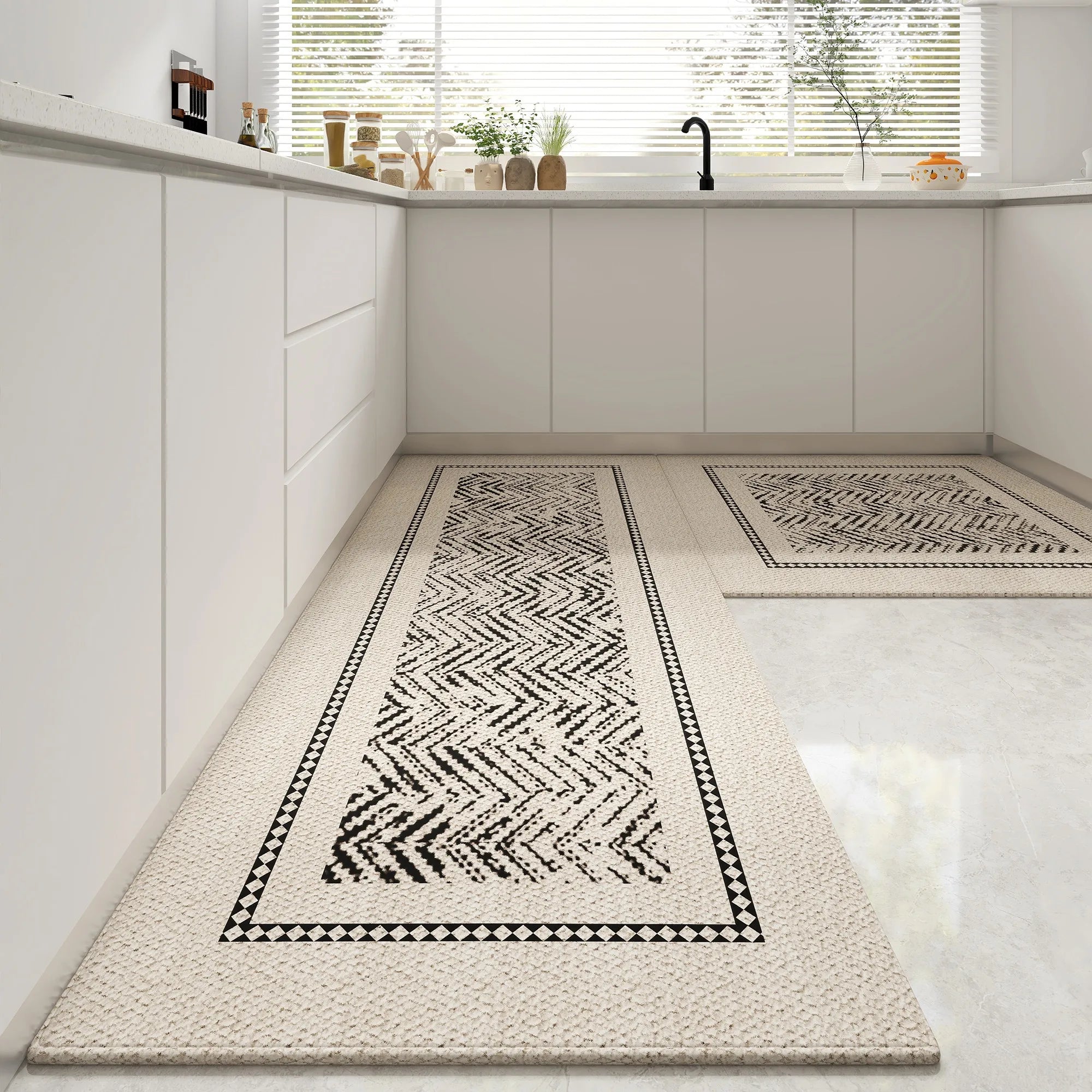 Navak Teppich, Teppich für Küche, Läufer, Teppich, rutschfeste Bodenmatte, lange Teppiche, staubdicht, elegant, minimalistischer Stil, Heimdekoration, Teppiche