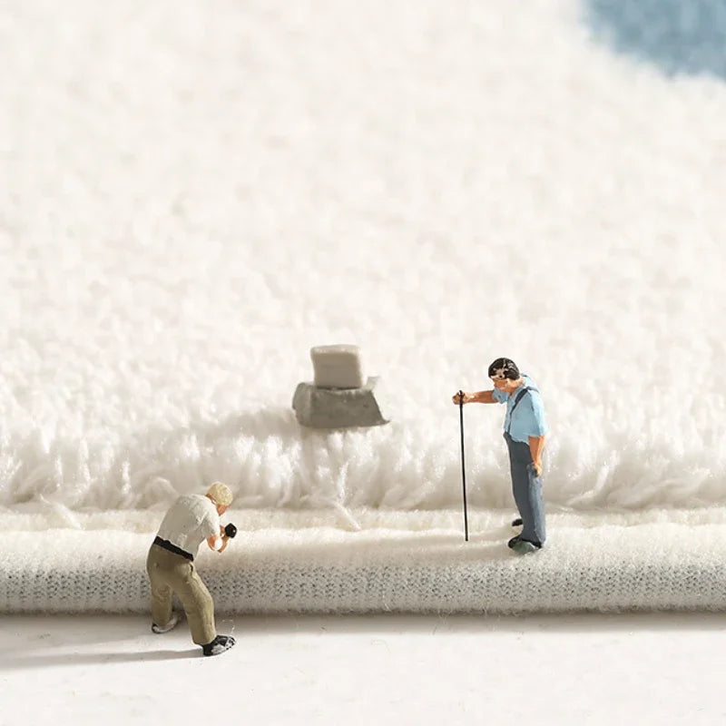 Navak Carpet Teppiche im nordischen Stil für Schlafzimmer, flauschig, weich, Wohnzimmerdekoration, Plüschteppich, moderner minimalistischer Arbeitszimmerteppich, dicke karierte Bodenmatte