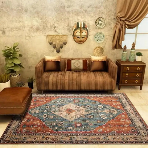 Navak Carpet Exclusive Picks Nordischer großer Teppich Wohnzimmer Retro-Stil Schlafzimmer Bodenmatte Marokkanische Wohnkultur Sofa Teetisch Großflächiger Teppich