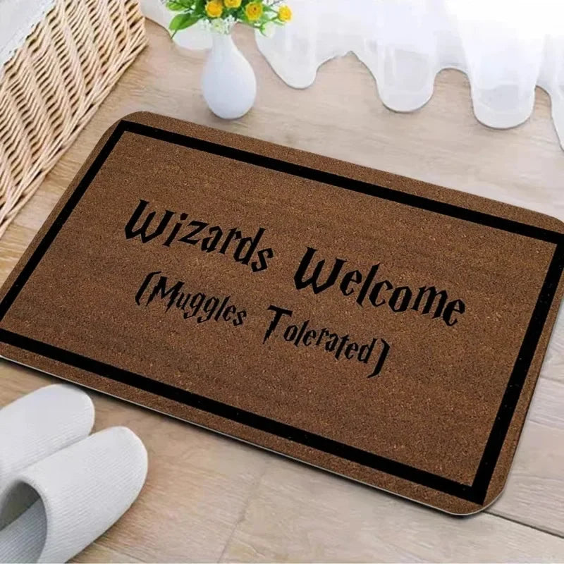 Navak Carpet Welcome Muggles Eingangsmatte Wohnzimmer Bodendekoration Teppich Rutschfester, leicht zu reinigender Teppich Home Office Waschbare Fußmatten