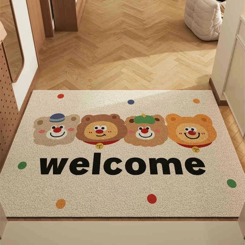 Navak Carpet Cartoon Cute Bear Carpet Living Room Bathroom Balcony Entrance Door Mat Dirty and Non-Slip Easy To Clean Home Decoration Rug