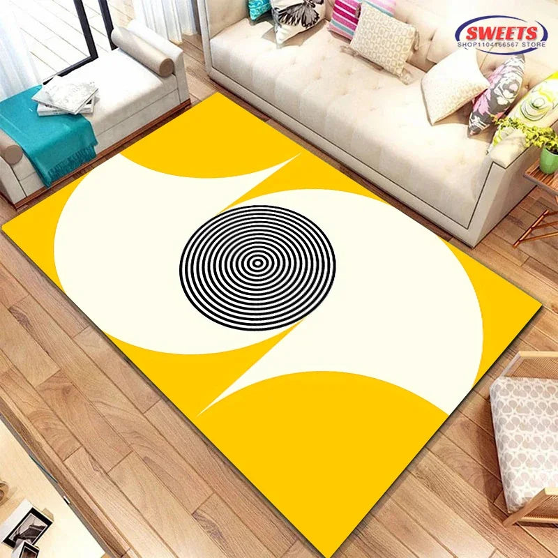 Navak Teppich, 3D-HD, nordischer Stil, minimalistisches geometrisches Muster, Teppich für Wohnzimmer, Schlafzimmer, rutschfester Teppich, Sofa, Fußmatte, Heimdekoration, langlebige Matte