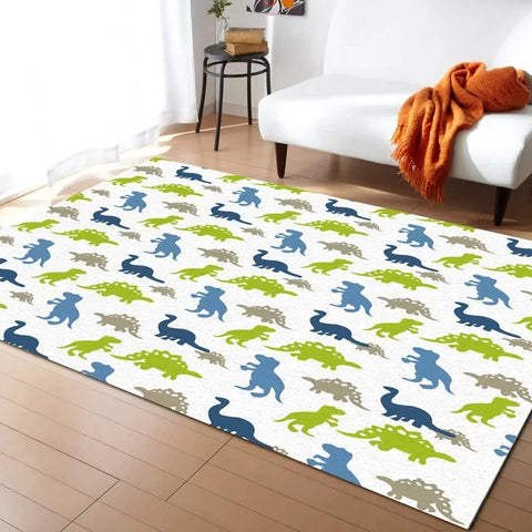 Navak Teppich, Cartoon-Dinosaurier-Teppich, Dino-Teppich, rutschfeste Dinosaurier-Bodenmatte für Spielzimmer, Klassenzimmer, Kinderzimmer-Dekor, Krabbelmatte für Kinder