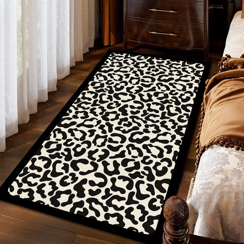 Navak Carpet Exclusive Picks Amerikanischer Leopardenmuster-Schmutzabweisender Teppich Schlafzimmer Nachttischvorleger Flur Fenster Bodenmatte Heimdekoration Sommer