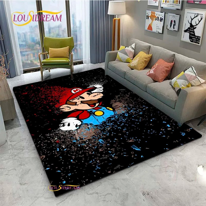 Navak Teppich Mario Cartoon Anime Teppich für Wohnzimmer Schlafzimmer Niedliche Teppiche Tisch Küchentür Kinder Rutschfeste Fußmatten Alfombra Geburtstagsgeschenk