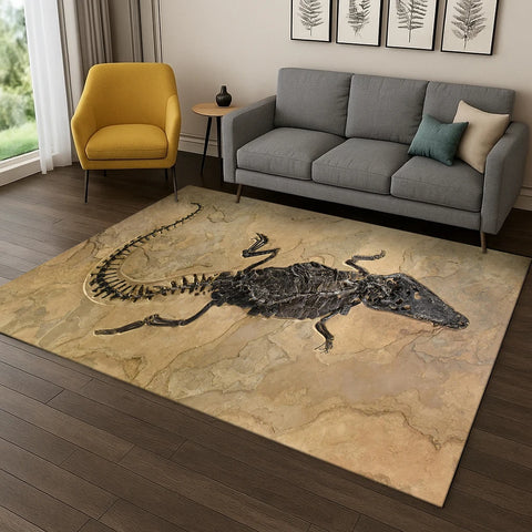Navak Teppich, Dinosaurier-Fossil, Cartoon-Teppich für Schlafzimmer, Wohnzimmer, Sofa, Fußmatte, Küche, Heimdekoration, Kinderspielbereich, rutschfeste Bodenmatte