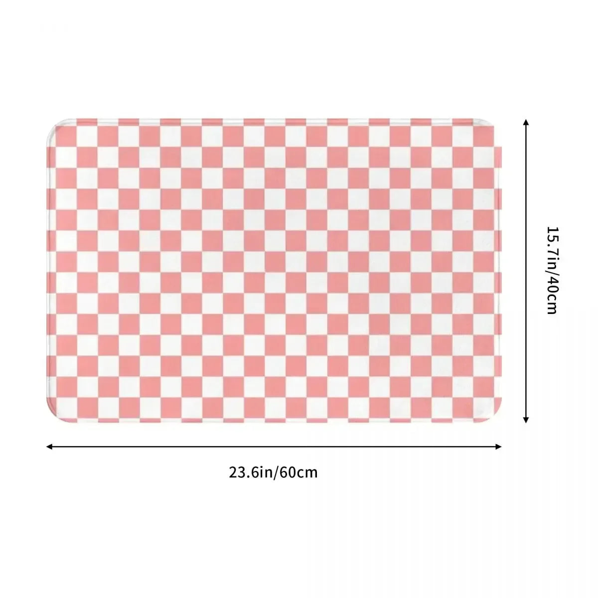 Navak Carpet Checkered Pattern Pastel Pink X White Doormat Rug Carpet Mat Footpad Polyester Non-slip Absorbent Mat Entrance Kitchen Bedroom