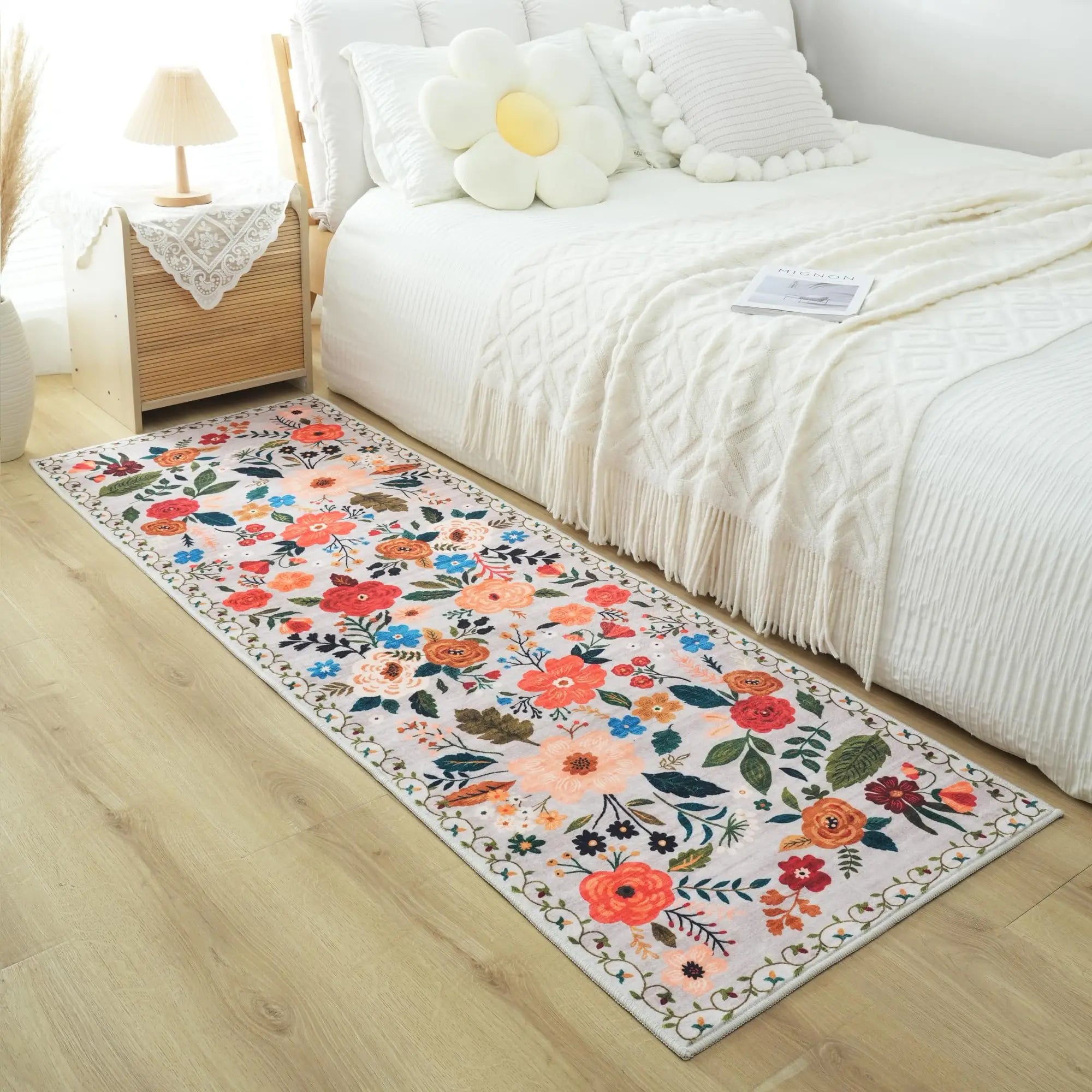 Navak Carpet Exclusive Picks Läuferteppich für Flure und Küchen, rutschfest, maschinenwaschbar, mit Gummirückseite, weiche Blumenteppiche für die Küchendekoration