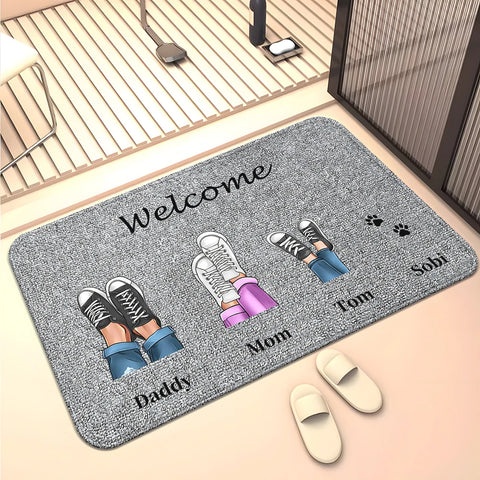 Navak Teppich Familienmitglieder Zuhause Wohnzimmer Sofa Fußmatte Dekoration Anti-Rutsch-Bodenmatte Niedlicher Teppich Fußmatte Teppich Bereich Teppich Kawaii Teppich