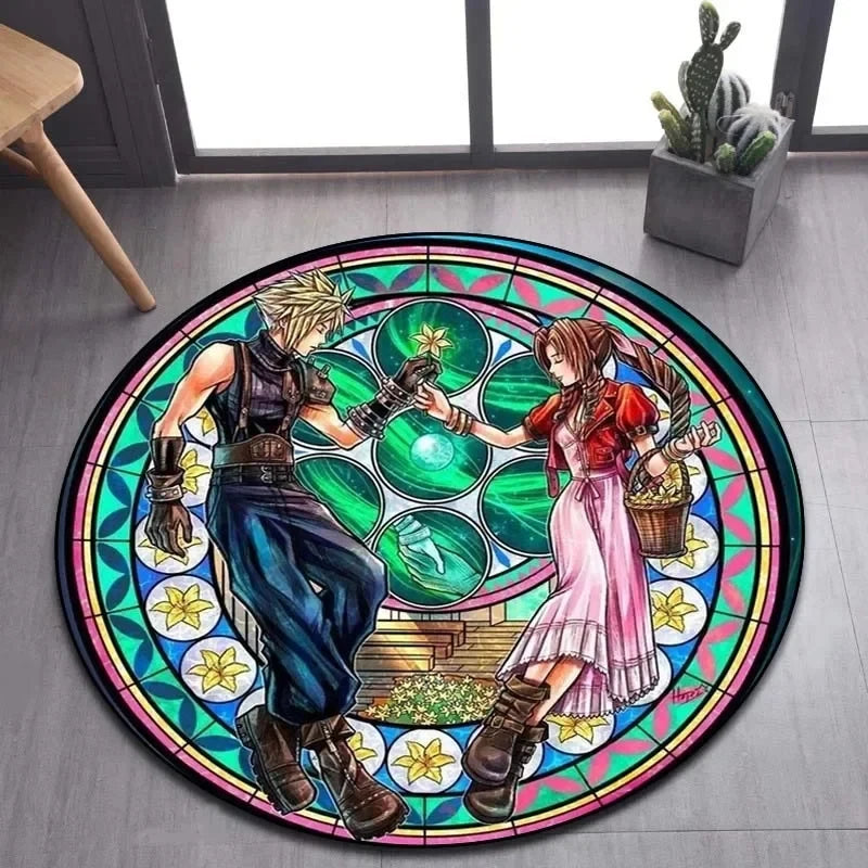 Navak Carpet Daily Picks DISNEY Kingdom Hearts Cartoon-Muster Bereich Teppich Runde Bodenmatte Kind Wohnzimmer Teppich Badezimmer Küche Fußmatte Dekorieren