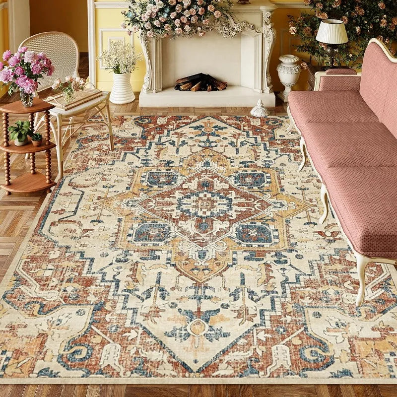 Navak Teppich im amerikanischen Stil, Retro-Teppich, für Wohnzimmer, Sofa, Schlafzimmer, Nachttisch, Arbeitszimmer, Küche, Eingangstür, rutschfest, leichte Luxus-Dekormatte
